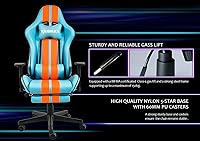 Vista 7 de Raidmax Superior DK905 - Sillas de juegos para computadora de auto de carreras, reposabrazos ajustable 3D, almohadas de cabeza y madera, base