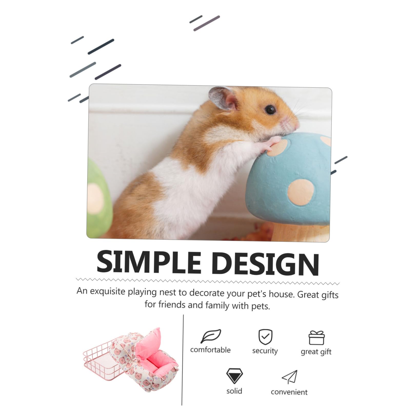 Hamster Nest aus Metall Teiliges Weiß für Kleintiere Vielseitige Schlafplattform für Hamster Ratten und Vögel Platzsparend und Bequem Geeignet für Verschiedene Haustiere