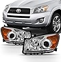 AKKON - For 2009 2010 2011 2012 Toyota RAV4 Clear Headlights Lamps Front Pair Driver Left+ Passenger Right Side