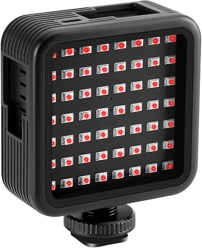 Miniatura 2 de Ordro LN-5 Mini IR luz de visión nocturna infrarroja luz de fotografía para videocámara videocámara batería recargable incorporada con 3 montaje de