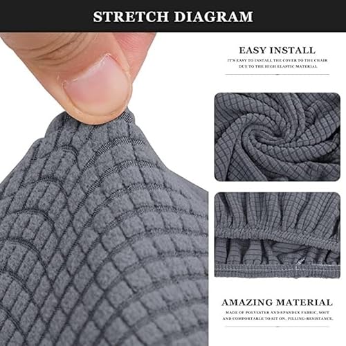 Zzdxw Accent Covers For Office Living Room Curved Back Dining Chair Slipcover Set Of 2,Mid-Century Modern Swivel Armrest Counter Height Bar Stools Covers Wing Back Chair Protector 2Pcs #TOP3