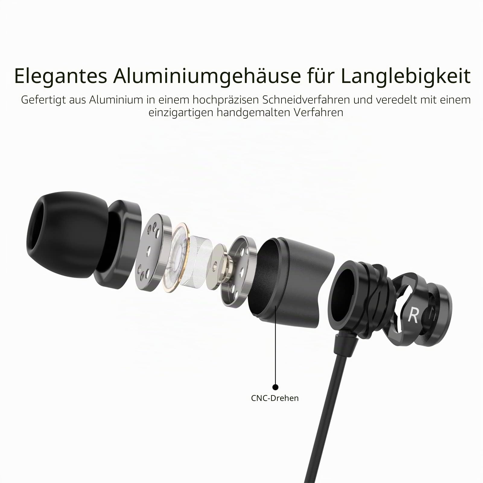 SoundMAGIC E11C Kabel-Ohrhörer mit Mikro, Hi-Fi-Klang, 3,5mm, Schwarz