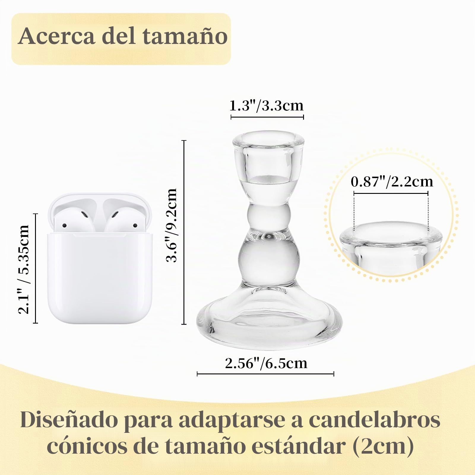 Candelabro de Vidrio Hewory: 20 Candelabros Cónicos a Granel Transparentes Candelabros Decoración del Centro de Bodas Fiesta Decoración de la Mesa de Navidad