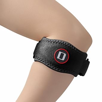 Tennis Elbow Brace for Women & Men, Adjustable Golfer Elbow Strap with Compression Pad, Fits 9"-23"Black, Pack of 1
