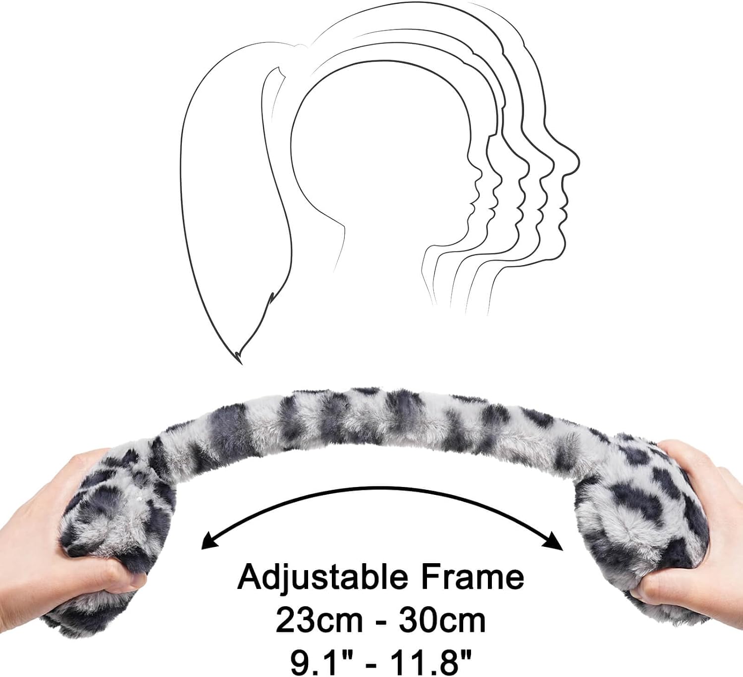 Leopard Print Ear Muffs for Women, Warm Plush Adjustable Foldable Winter Earmuffs, Gift Ready