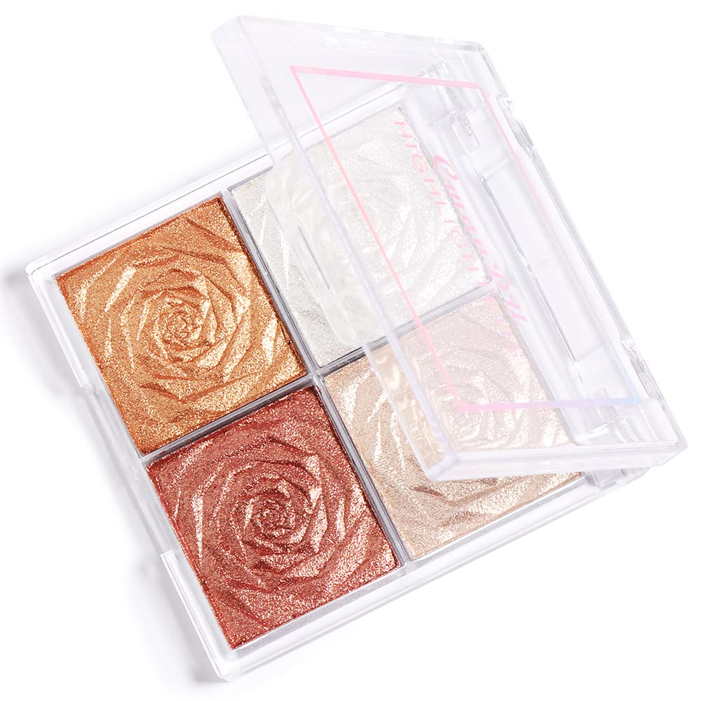 Buy Rose Highlighter Makeup, Blush and Highlighter Duo, 4 Shades 3D