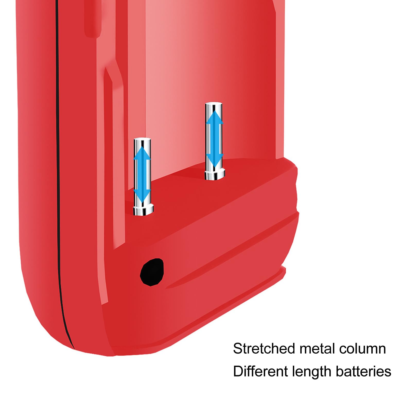 Chargeur Rapide Double Rôle PB2S Type-C, Chargeur de Batterie LCD Portable Universel pour Batterie Rechargeable Li-ION 3,6 V 3,7 V Compatible 18700 20700 Rouge