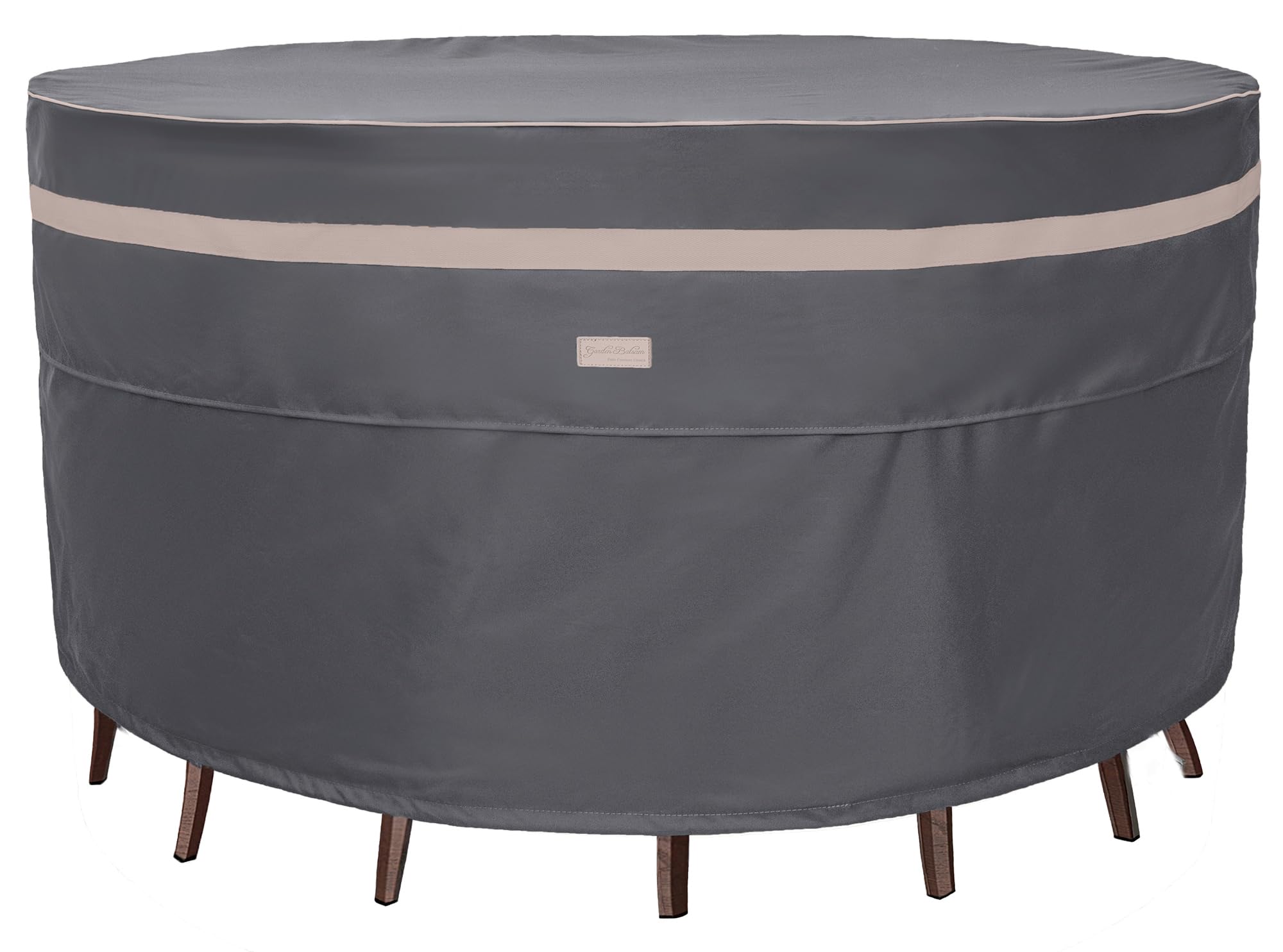 Garden Balsam Heavy Duty Round Patio Furniture Cover Dark Grey 48"D X 28"H Waterproof Outdoor Table Chair Set Covers Fade Resistant Cover for Outdoor Furniture Set