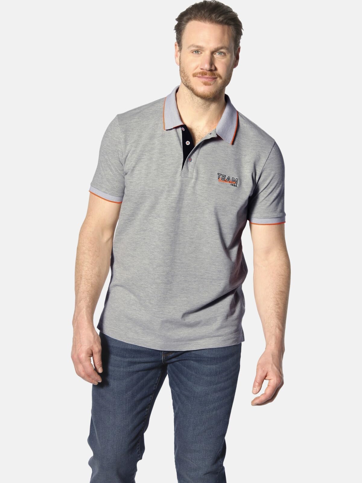 Jan Vanderstorm Herren Doppelpack Poloshirt Haraldfred | Baumwoll-Piqué Shirts mit Kontrastdetails, atmungsaktiv, klassischer Kragen, vielseitig für Freizeit & Alltag, L–7XL