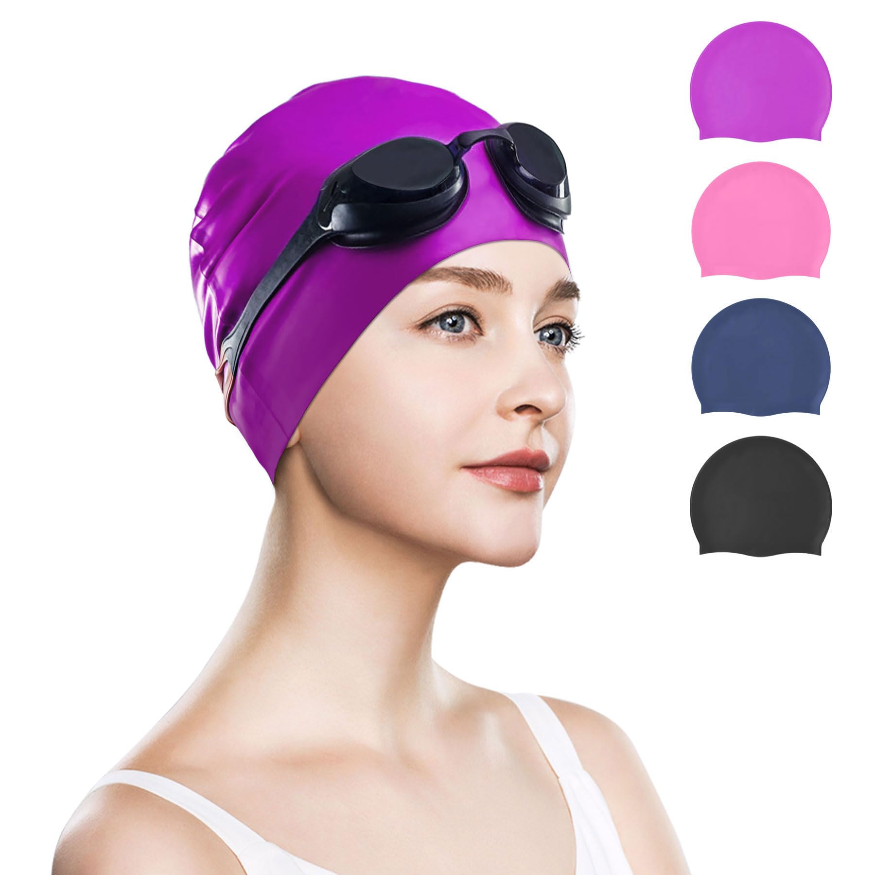 Kulamo Gorro de Natación Unisex, Silicone Gorro de Natación para Mujeres y Hombres, Gorro de Natación con Borde Reforzado, Gorro de Natación Suave y Resistente – Cómodos, Elásticos y de Calidad
