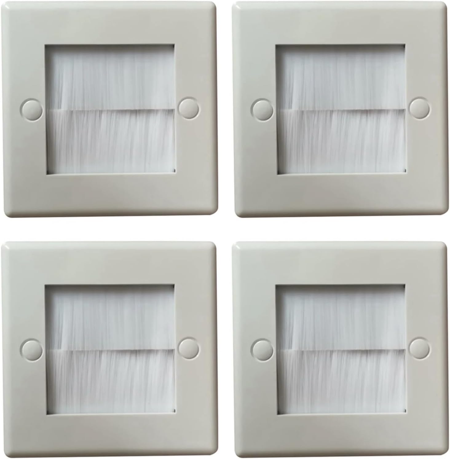 In Wall Cable Management Kit 4Pcs In Wall Cable Management Kit Flush Brush Plate Single 1 Gang Outlet Entry Tidy Mount Face White