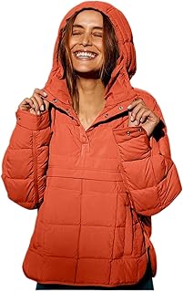 Womens Oversized Puffer Jacket Quilted Dolman Hoodies Pullover Packable ...