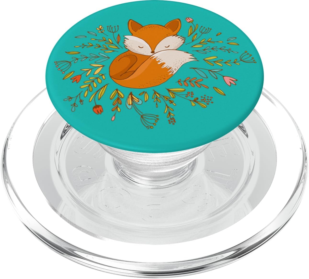 Cute & Unique Whimsical Fox & Flowers Art PACJ0652 PopSockets PopGrip: Swappable Grip for Phones & Tablets PopSockets PopWallet for MagSafe