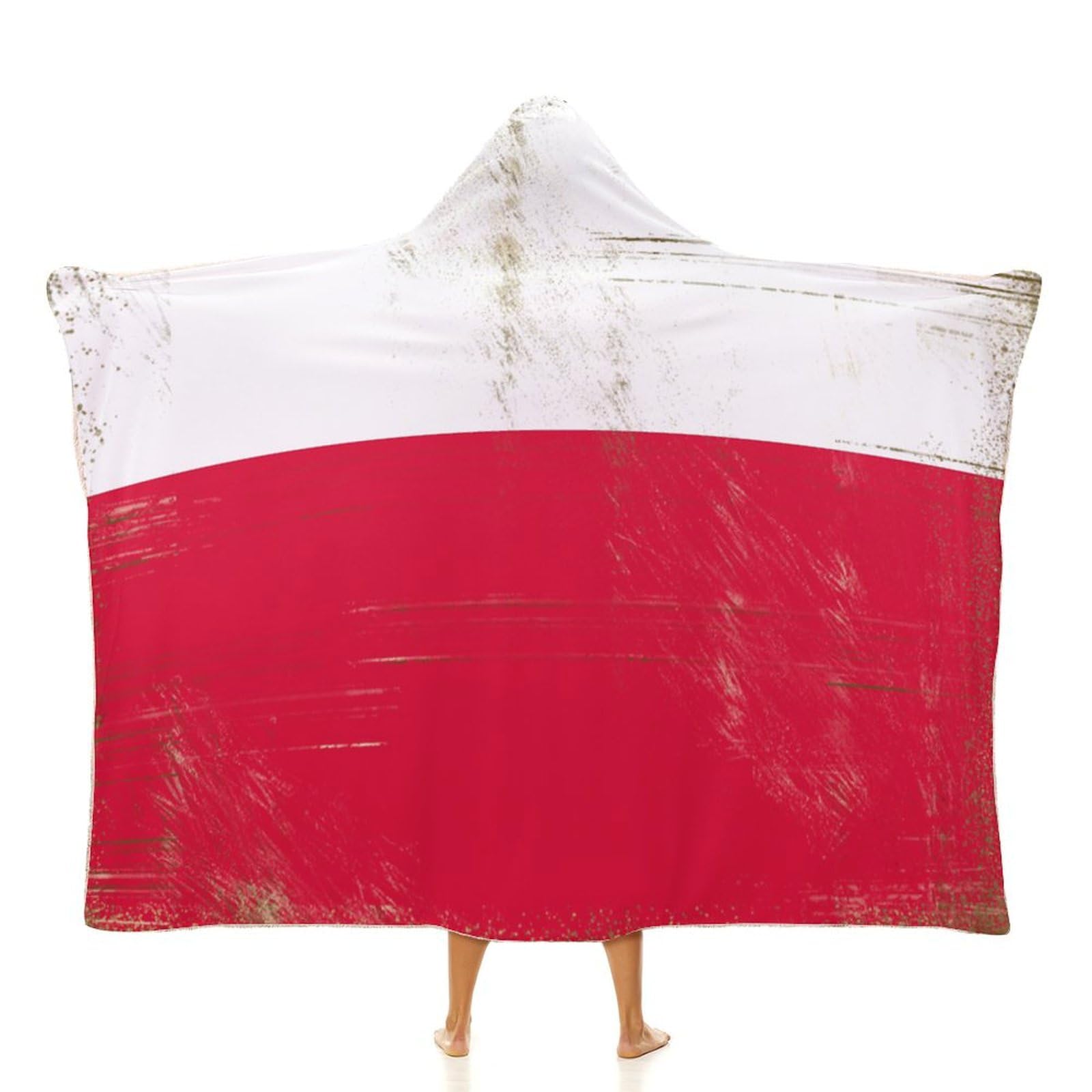 Couverture prête Pologne plaid à capuche vintage cadeau idéal pour la famille