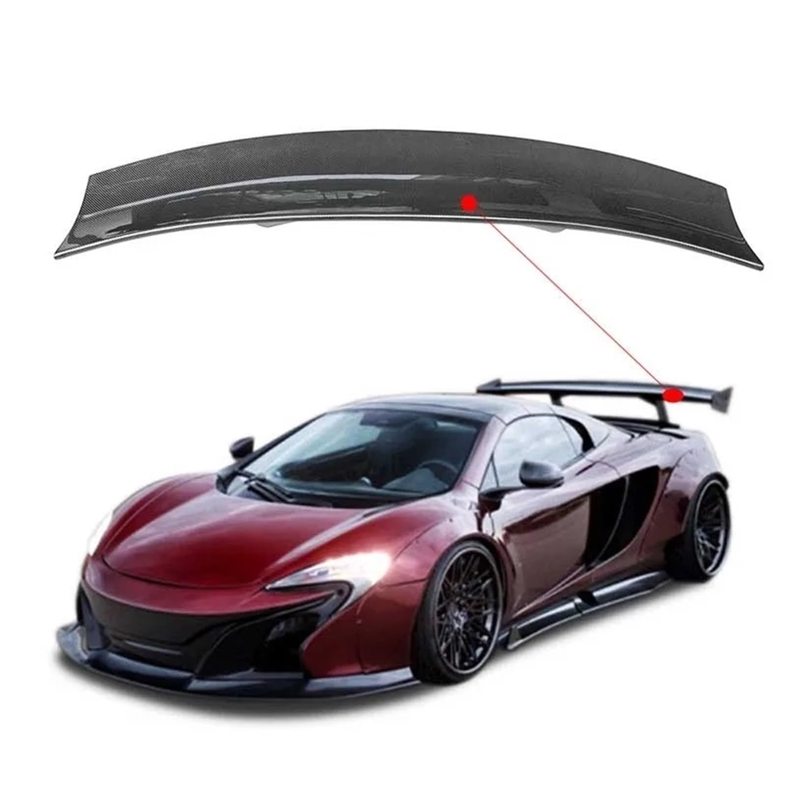 Tylny Spoiler z suchego włókna węglowego kompatybilny z Mclaren 650S 2012 2013 2014 LB styl tylna owiewka Spoiler bagażnika akcesoria samochodowe