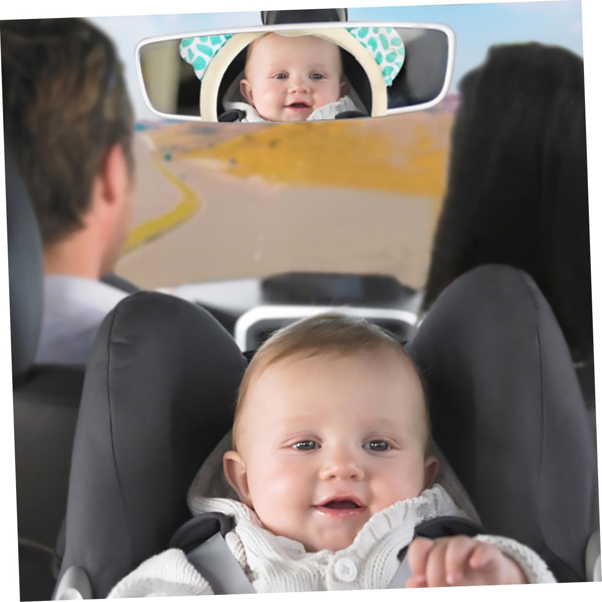 Espejo Verde para de Coche Ñiño Asiento Trasero Jirafa en Diseño Felpa Multifuncional y Seguro para Observar al Ñiño mientras Conduces