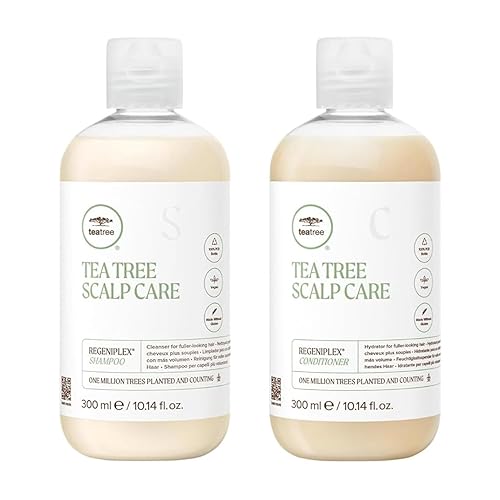 Tea Tree Scalp Care - Juego de regalo navideño, champú + acondicionador, para cabello fino y adelgazante