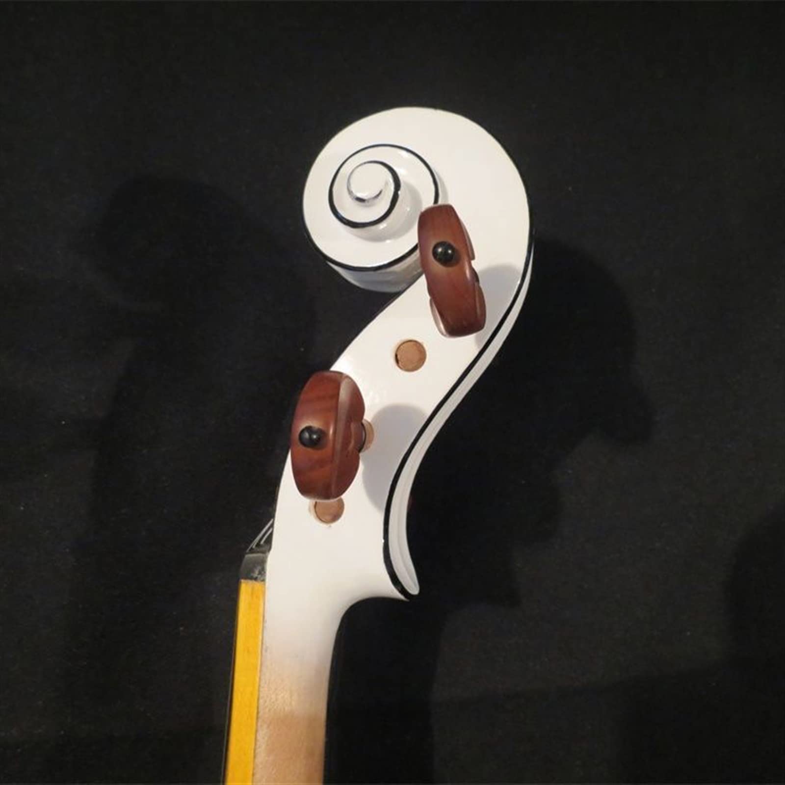 Nuovo Strumento Musicale per Violino Elettrico 4/4 in Legno Massello Bianco con Manico in Acero Pickup Eccellente Violini per Studenti