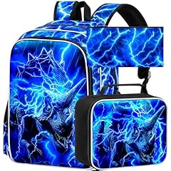 Cool Uv Priting Lightning Triceratops Backpack
