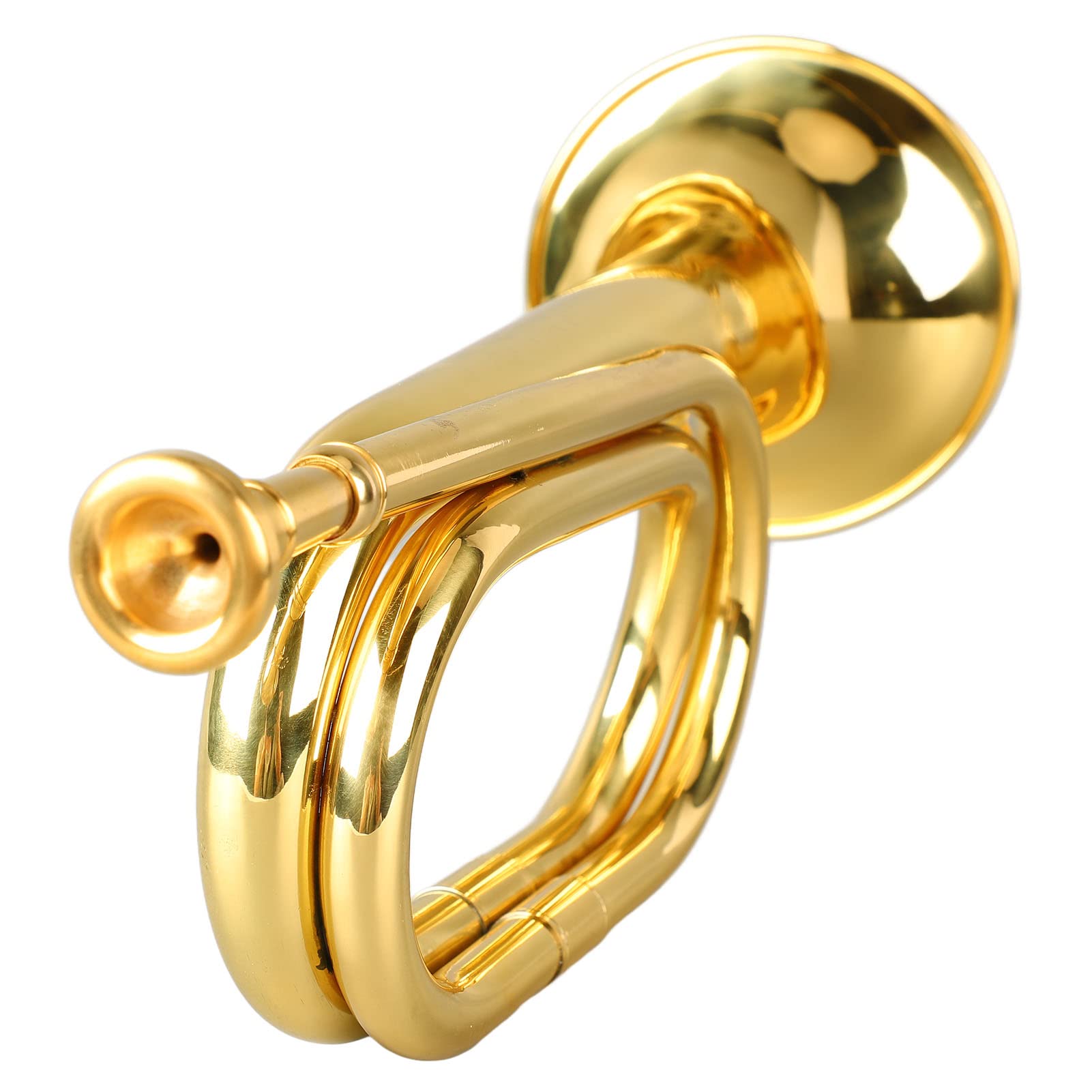 Trompette de Style Militaire, clé C en Laiton, Trompette Facile à Jouer avec Embout pour Débutants, Prezzie (GOLD)