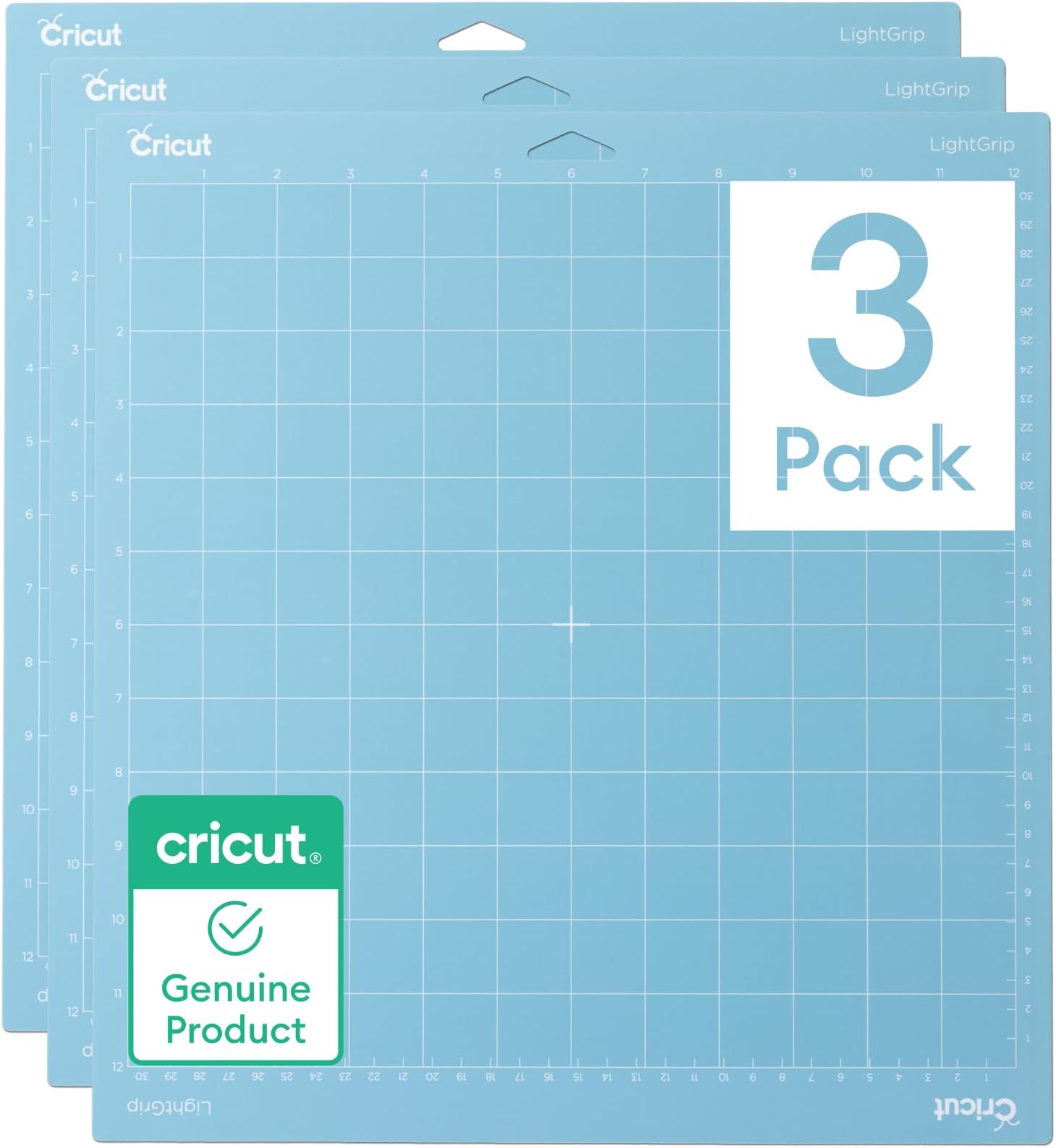 Cricut Lightgrip Adhesive Cutting Mat 12"X12" for Explore Air 2/Maker - 3 Pack