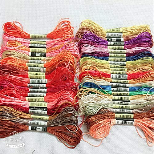 Zamtac 10/20/30/50/100/500 skeins Silk Embroider Embroidery Thread Silk Floss Handmade Embroidery Cross Stitch Threads - (Color: 30 Skeins)