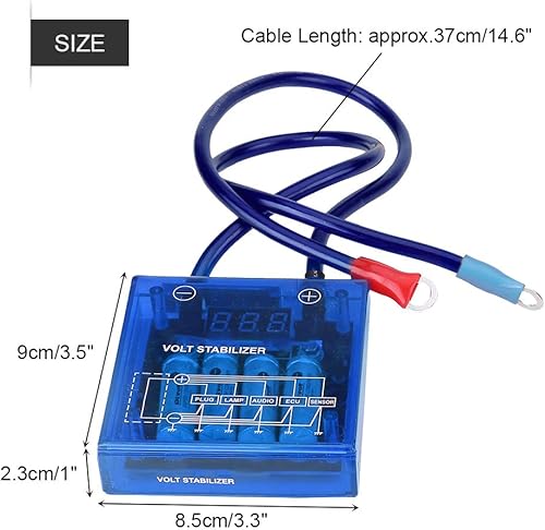 Miniatura 2 de Fydun Regulador estabilizador de voltaje, kit universal de regulador de ahorro de combustible para automóvil, W 3 cables de tierra para coche camión