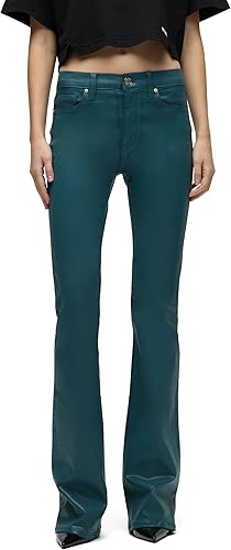 Hudson Women's Barbara High Rise Bootcut Jean, Deep Teal Coated, 32