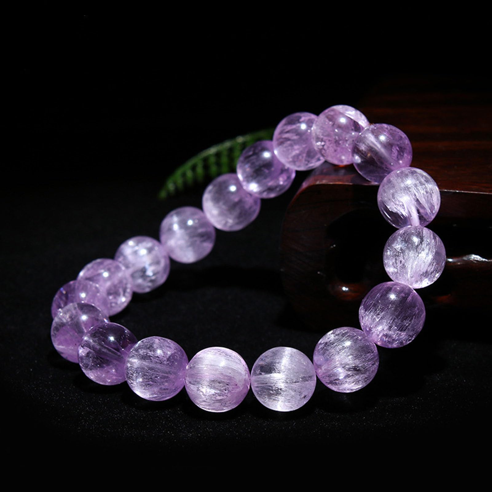 Pulsera de Chakra del corazón de Kunzite, Pulsera de Piedras Preciosas Naturales para el Amor y la compasión incondicionales, joyería de energía de Cristal elástico, Pulseras,10MM