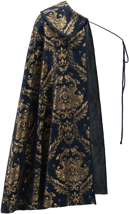Willyacos Tudor Cape Men Medieval Renaissance Costumes Noble Tudor King Costume Cape Ren Faire Half Shoulder Cloak