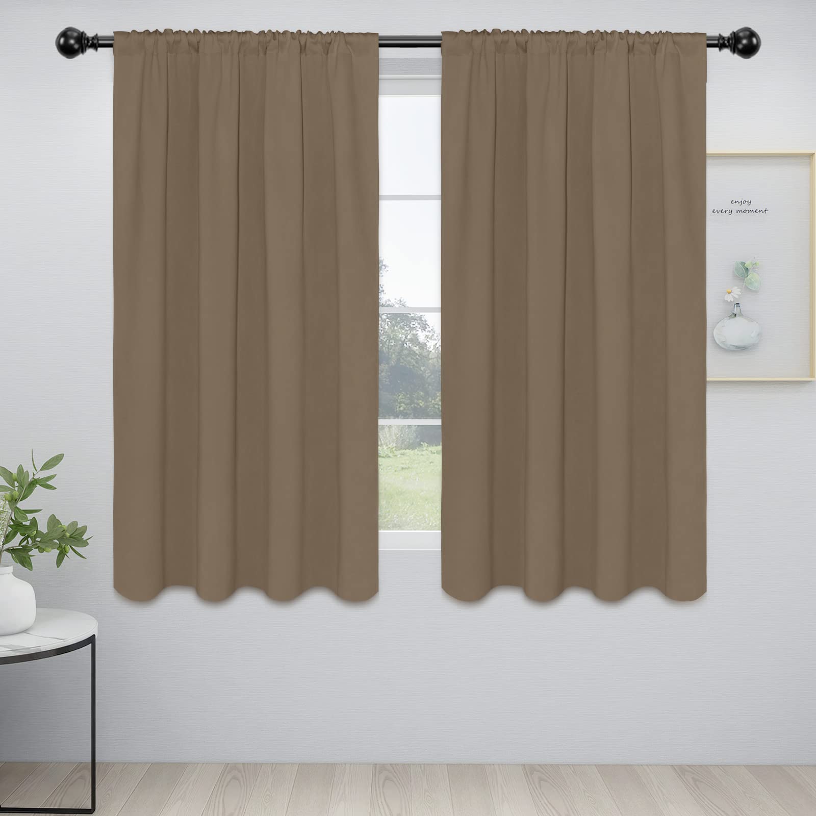 Rideaux occultants pour chambre et salon Easy-Going camel 2pc