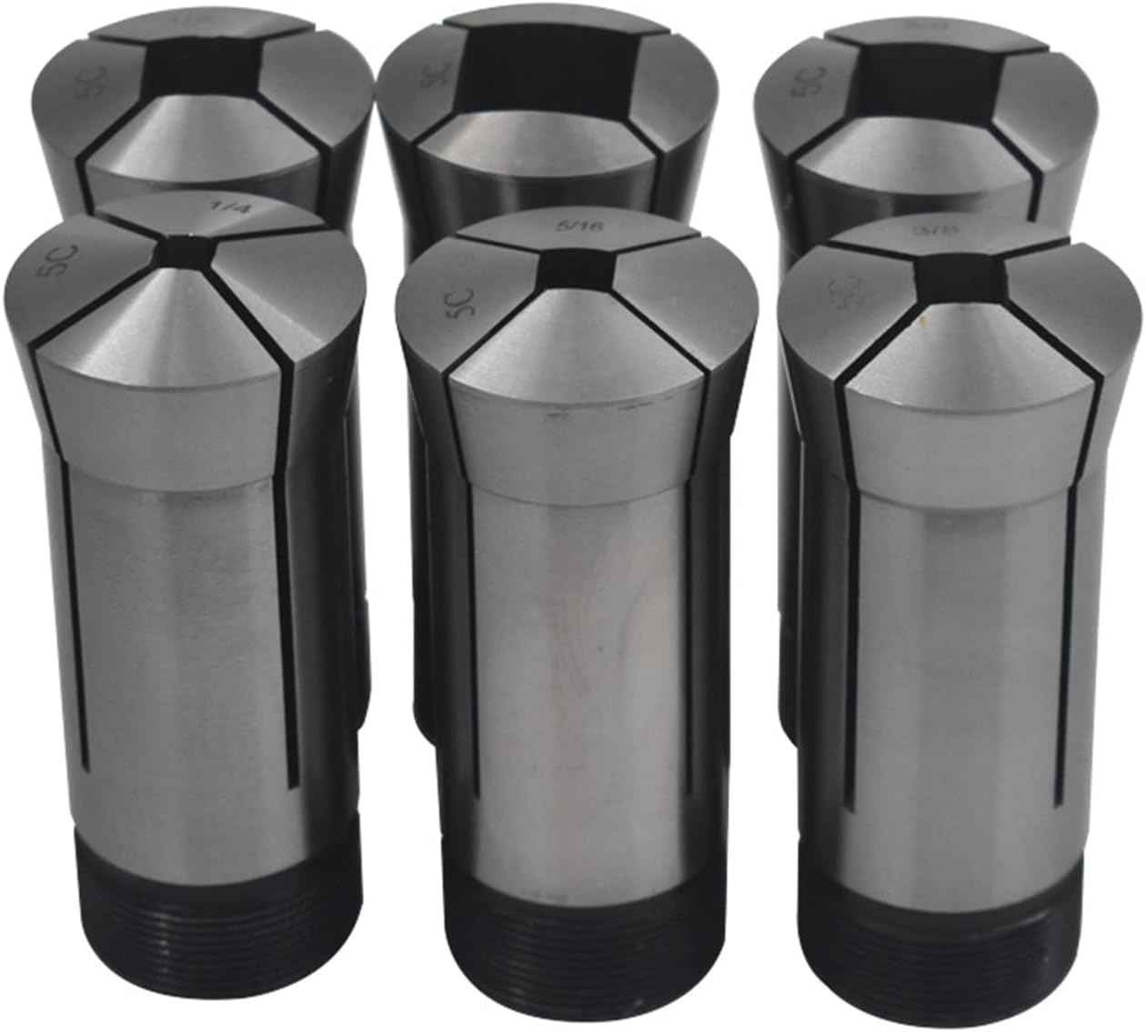 kimllier 6Pcs Carbon Steel 5C Square Collet Set 1/4-3/4 Inch Fit for Machining Turning