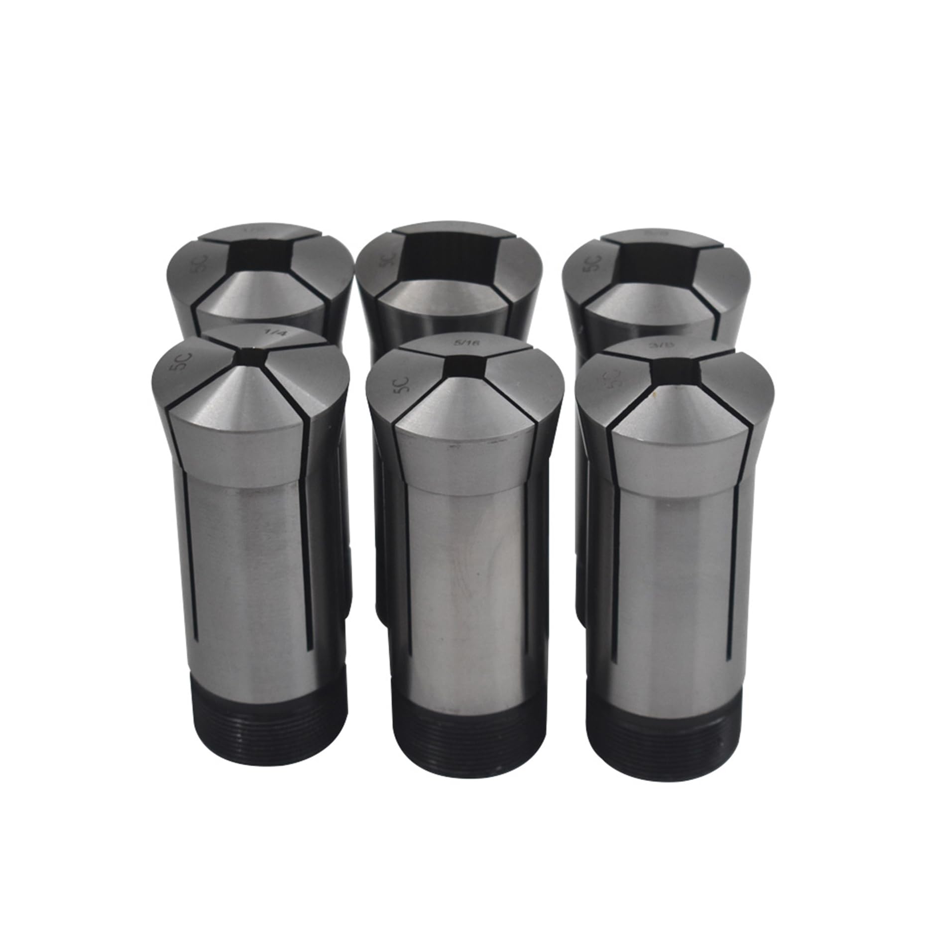 kimllier 6Pcs Carbon Steel 5C Square Collet Set 1/4-3/4 Inch Fit for Machining Turning