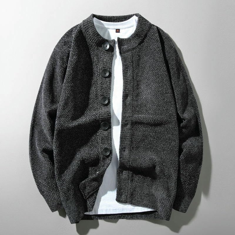 Cárdigan de punto para hombre estilo británico e informal de invierno 7