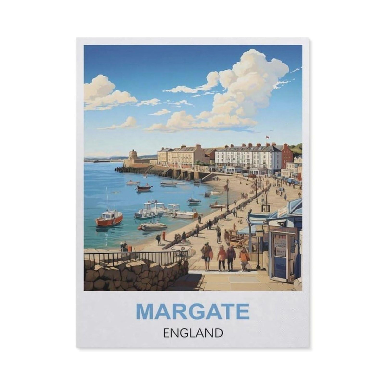 Funny Bathroom Wall Decor Signs，Margate England(15x30cm）