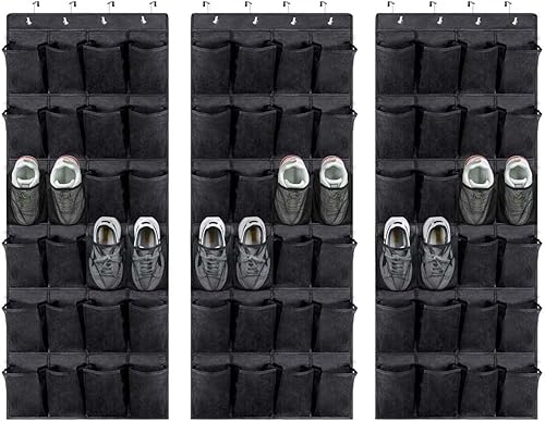 Miniatura 8 de Zapatero para colgar sobre la puerta, con bolsillos transparentes, organizador de zapatos para colgar zapatos, resistente para colgar en el armario,