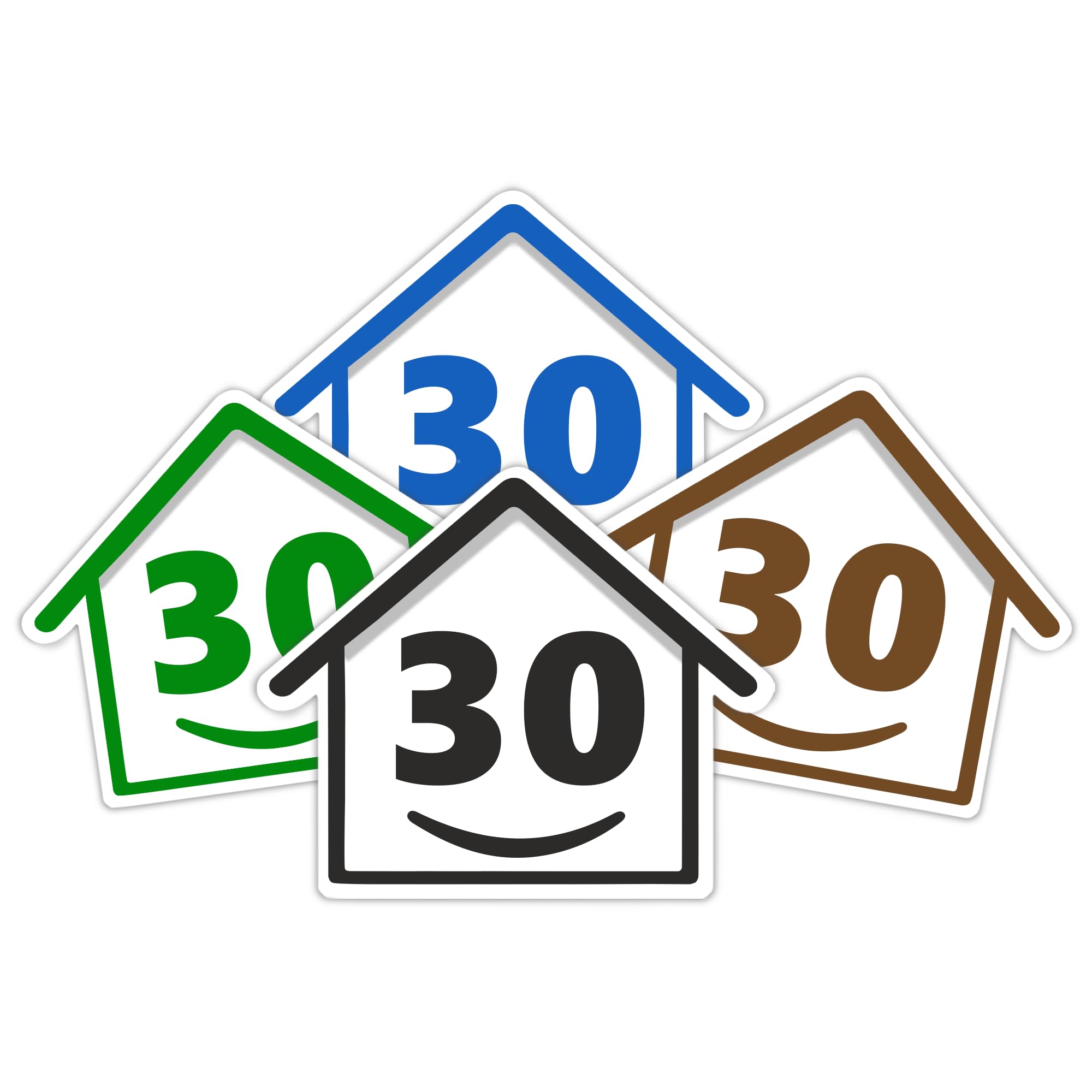 4 x Bin Numbers for Wheelie Bins, 1-99, 15cm ‘Happy House’ Colour Design Dustbin Stickers, Easy Application Stick On Number Stickers - Weatherproof Self Adhesive Vinyl – Blue, Black, Green, Brown (25) — view 77