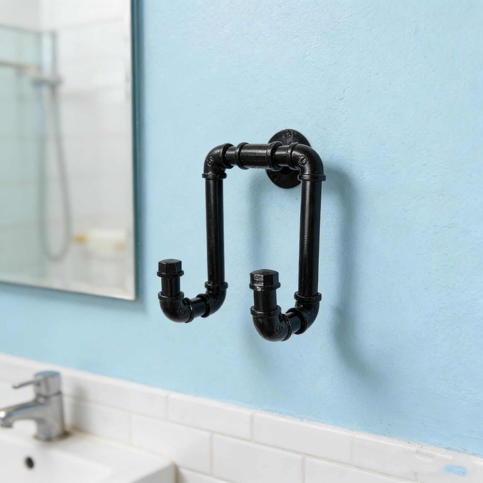 Gancio in Ghisa Vintage per Carichi Pesanti Gancio da Parete Industriale in Stile Rustico per Asciugamani e Cappotti per Cucina e Bagno Montaggio Facile