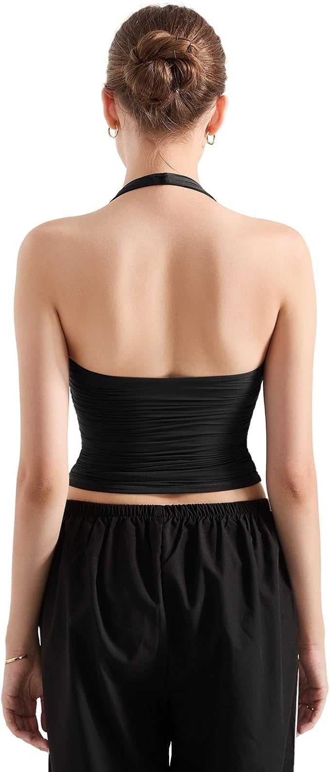 SIGHTBOMB SKIMS SOFTLINE Double Layer Seamless U Neck Halter Cuddle Baby Sleeveless Microfiber Active WEAR/Casual WEAR TOP for Women (in, Alpha, S, Plus, Black SOFTLINE) - Image 3 thumbnail