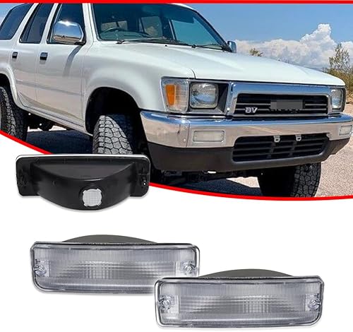 Miniatura 15 de for 1989 1990 1991 1992 1993 1994 1995 Toyota Pickup 2/4WD, 1990 1991 4Runner Front Bumper Turn Signal DRL Daytime Light Smoked Lens Amber & White