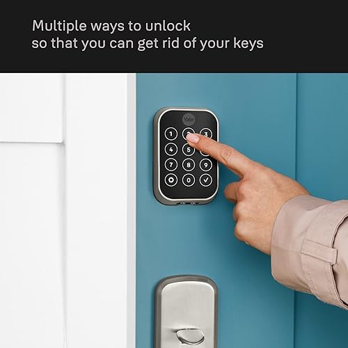 Miniatura 5 de Yale Assure Lock 2 - Cerrojo de seguridad, cerradura inteligente sin llave de gamuza negra con mango Valdosta y teclado conectado Wi-Fi para entrada
