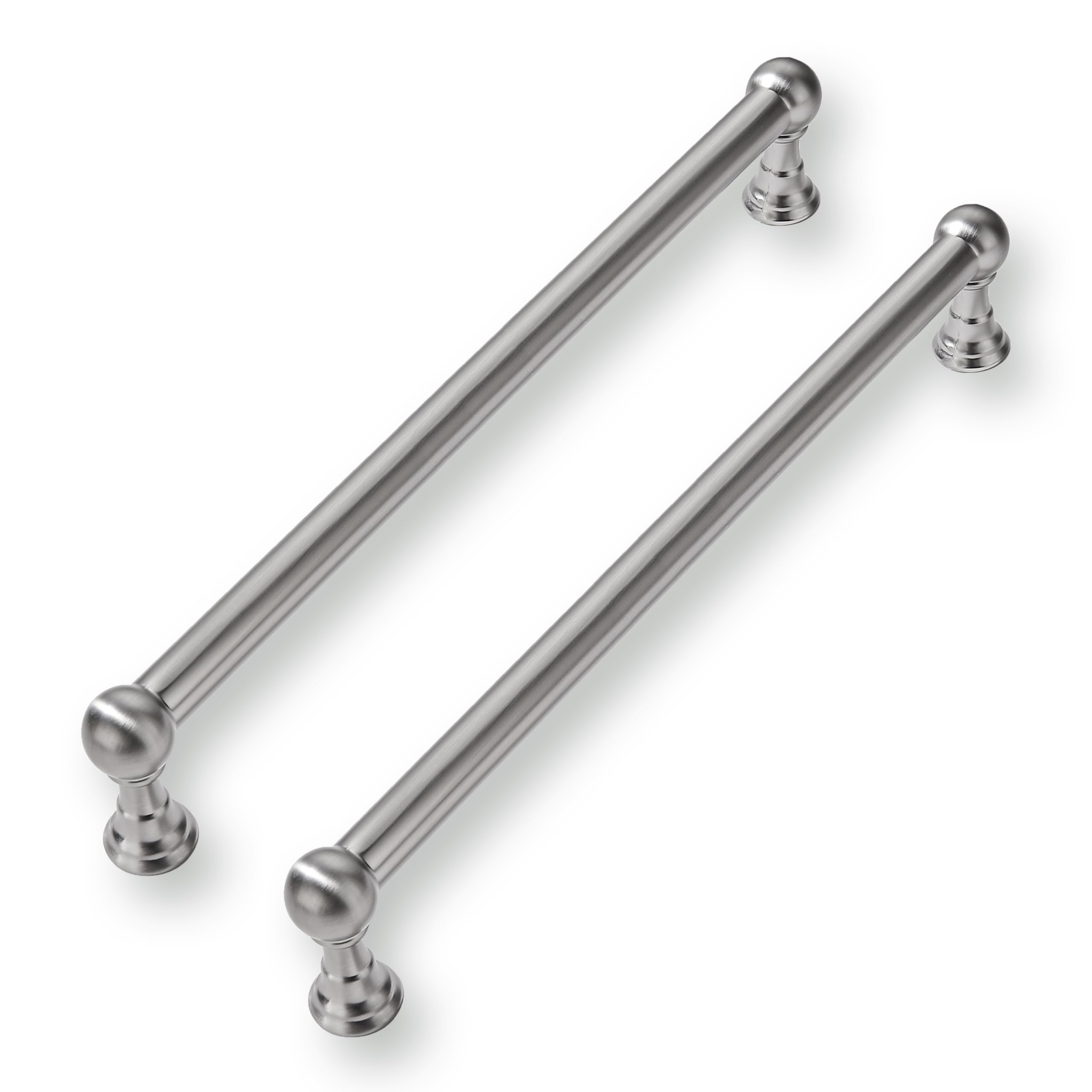 CABDM 5 Pack 12 Inch Solid Kitchen Cabinet Handles Brushed Satin Nickel Heavy Duty Cabinet Pulls Drawer Pulls Cabinet Hardware Kitchen Handles for Cabinets Cupboard Handles