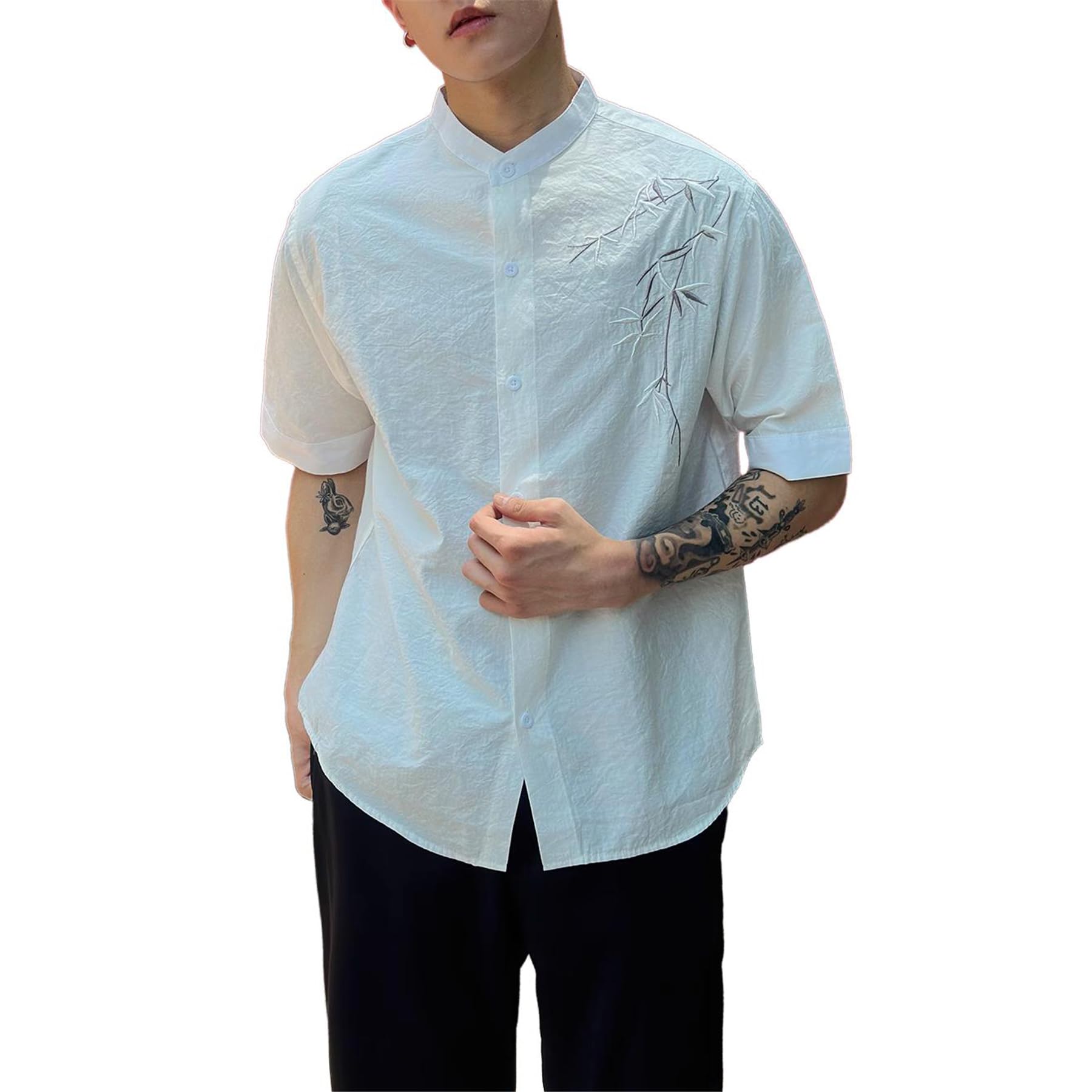 GUOYUXIAO Männer-Chino-Kurzarmhemd.