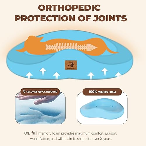Miniatura 3 de Camas ortopédicas para perros grandes y medianos, cama para perros de espuma viscoelástica pura de 9 pulgadas de grosor con funda extraíble lavable,