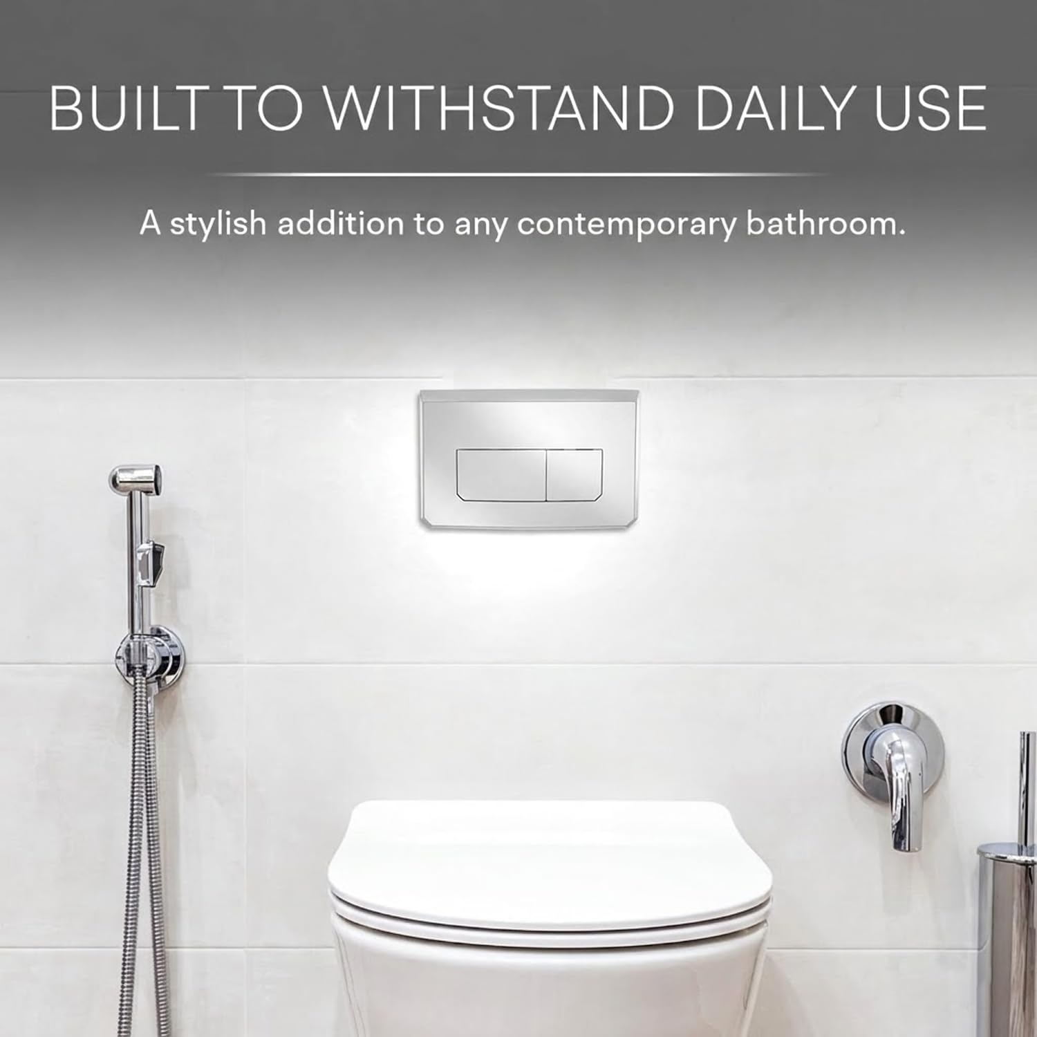 Jaquar Continental Prime Cistern Control Flush Plate – Sleek & Durable Dual Flush Button for Modern Bathrooms, Sliver, Chrome Finish 1