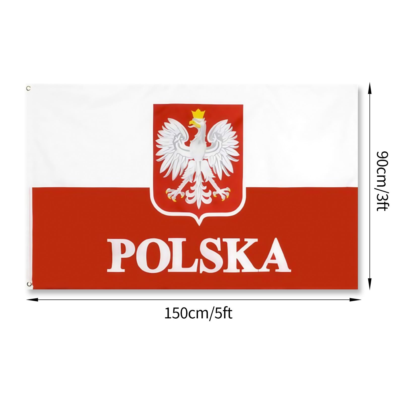 3x5 Foot Polish Flag Brightly Coloured Poland National Flags Celebration Parade Party Supplies Patio Decoration Holiday Garden Flag 150x90cm - Image 2