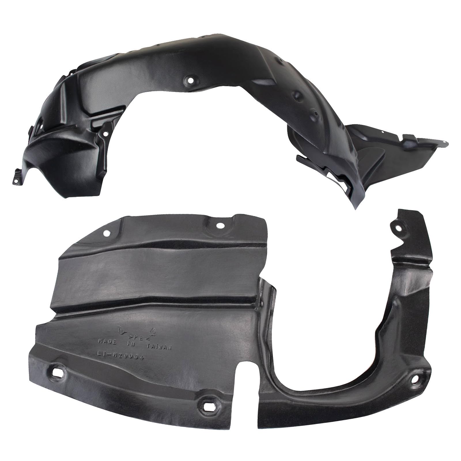 TRQ Inner Fender Liner Set Compatible with 2009-2013 Mazda 6 MA1248152 MA1251112
