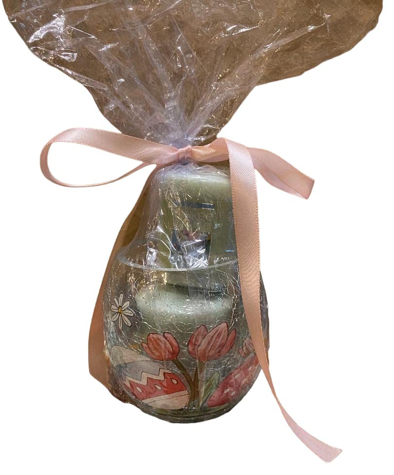 Yankee Candle Easter Crackle Votive Holder Gift Set with 2 Easter Basket Votives