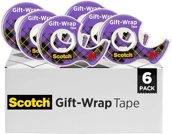 Scotch Gift Wrap Tape, Invisible, 0.75 in. x 650 in., 6 Dispensers/Pack, Create Halloween Crafts