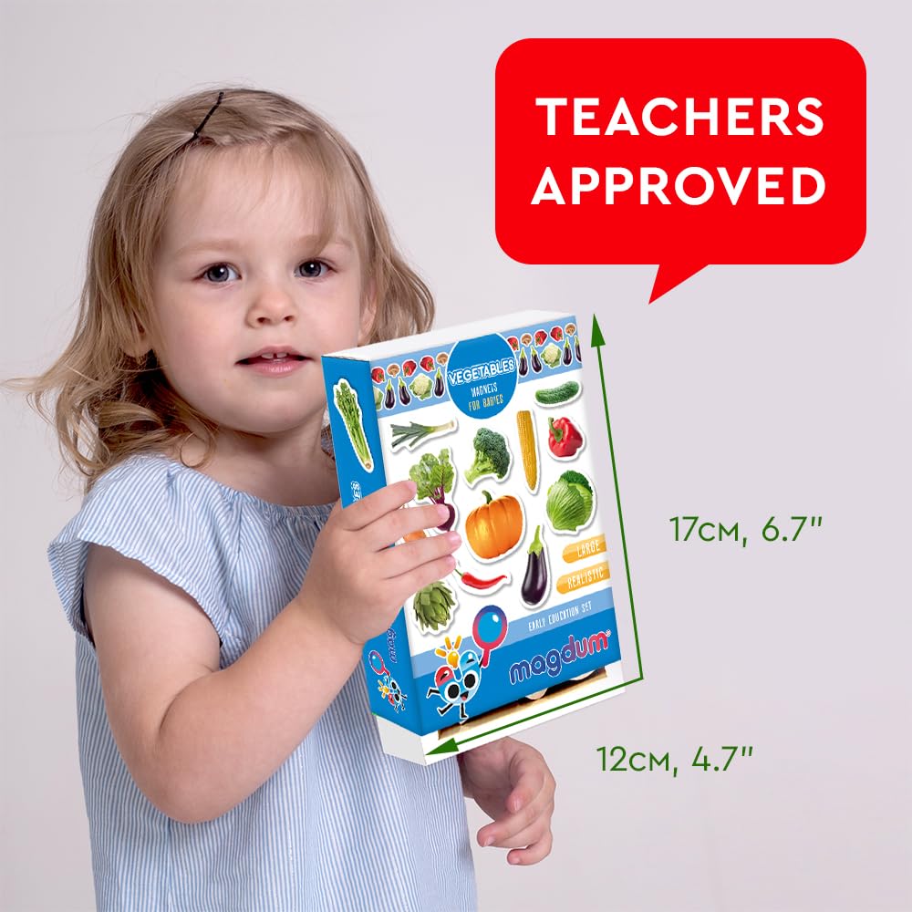 50 Aimants Fruits Et Légumes Magdum – Boîte Cadeau – Jeu éducatif 3 Ans+ – Carton épais – Motricité Fine – Voyage – Cadeau Montessori
